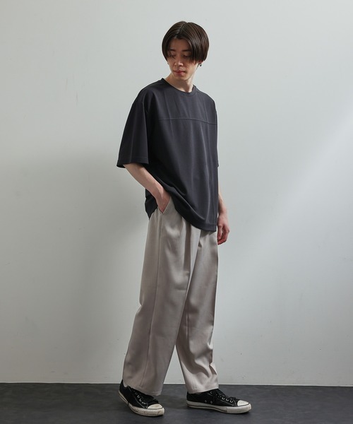 JUNRED(ジュンレッド)の「ソフトウィンドドレープワイドパンツ(スラックス・メンズ・ブラック系その他/チャコールグレー/ベージュ系その他/グリーン・S/M/L)」の15枚目の写真