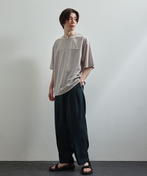 JUNRED(ジュンレッド)の「ソフトウィンドドレープワイドパンツ(スラックス・メンズ・ブラック系その他/チャコールグレー/ベージュ系その他/グリーン・S/M/L)」の7枚目の写真