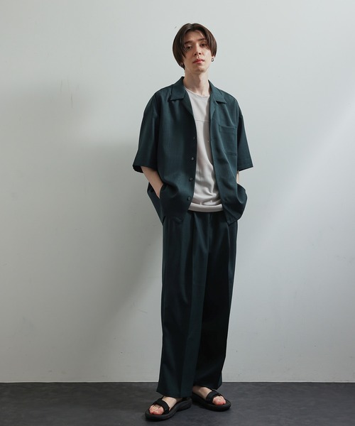 JUNRED(ジュンレッド)の「ソフトウィンドドレープワイドパンツ(スラックス・メンズ・ブラック系その他/チャコールグレー/ベージュ系その他/グリーン・S/M/L)」の10枚目の写真