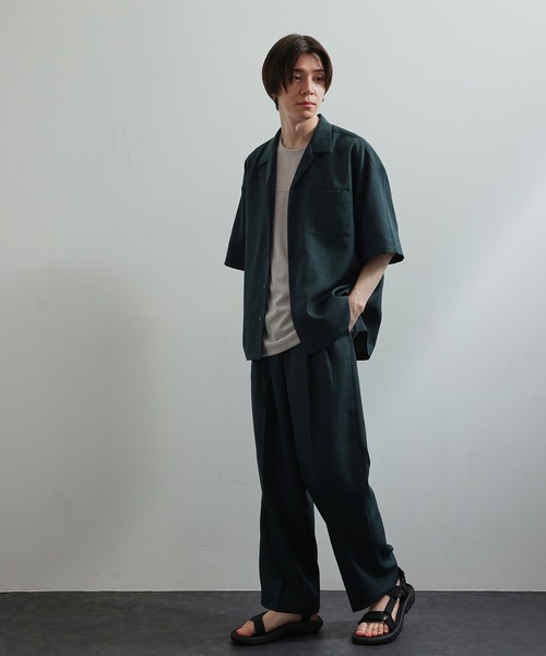 JUNRED(ジュンレッド)の「ソフトウィンドドレープワイドパンツ(スラックス・メンズ・ブラック系その他/チャコールグレー/ベージュ系その他/グリーン・S/M/L)」の22枚目の写真