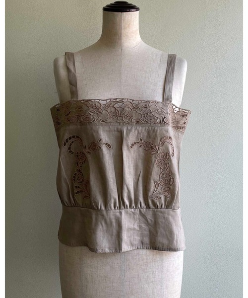 カットワークキャミソール リネンカットワークキャミ ネセセア(現