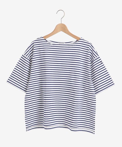 le.coeur blanc（ルクールブラン）の「オーガニックコットンボーダー5分袖プルオーバー（Tシャツ/カットソー・レディース・ブルー系その他2/グリーン系その他・38）」の3枚目の写真