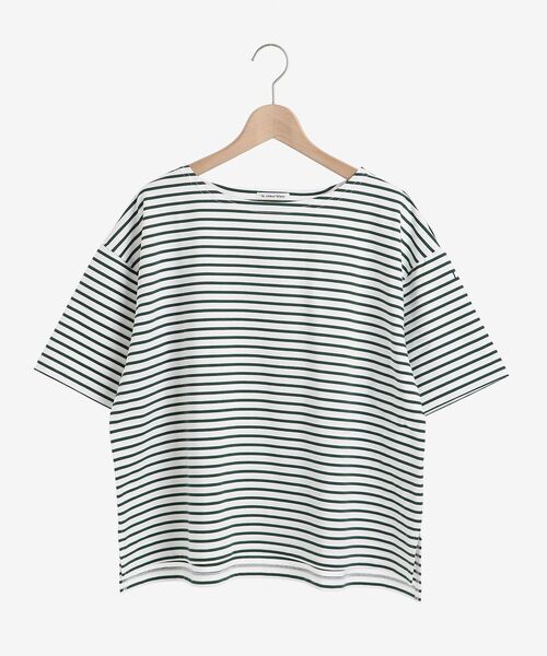 le.coeur blanc（ルクールブラン）の「オーガニックコットンボーダー5分袖プルオーバー（Tシャツ/カットソー・レディース・ブルー系その他2/グリーン系その他・38）」の8枚目の写真