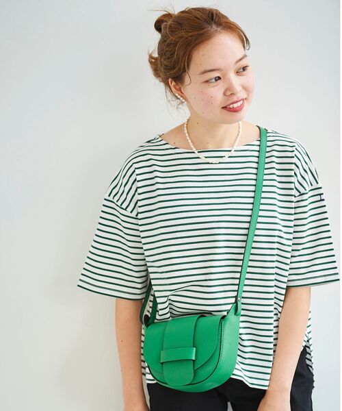 le.coeur blanc（ルクールブラン）の「オーガニックコットンボーダー5分袖プルオーバー（Tシャツ/カットソー・レディース・ブルー系その他2/グリーン系その他・38）」の9枚目の写真