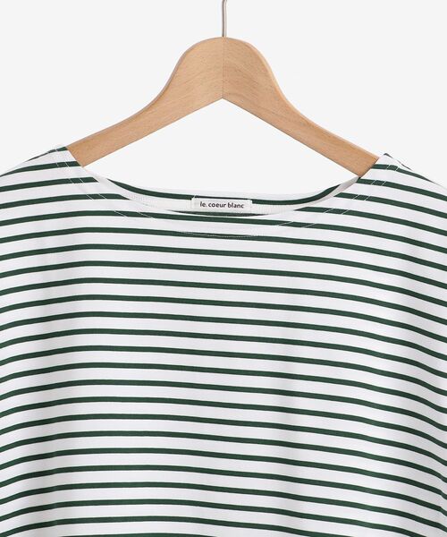le.coeur blanc（ルクールブラン）の「オーガニックコットンボーダー5分袖プルオーバー（Tシャツ/カットソー・レディース・ブルー系その他2/グリーン系その他・38）」の16枚目の写真