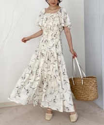 one after another NICE CLAUP | フレア袖ティアードワンピ(ワンピース)