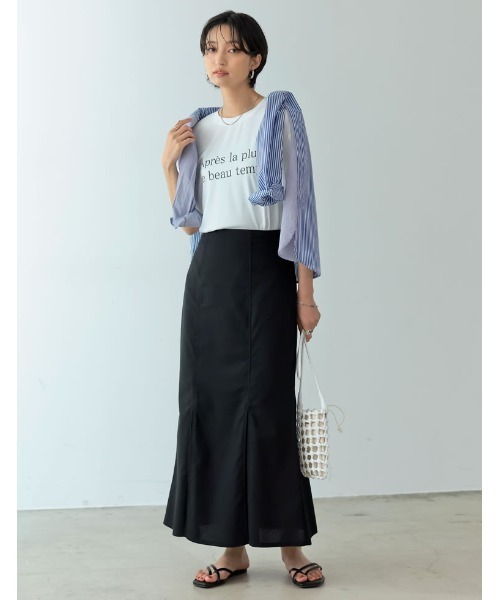 Re:EDIT(リエディ)の「接触冷感とろみロゴTシャツ(Tシャツ/カットソー・レディース・オレンジ/グリーン/ホワイト×ブラック/スミクロ/グレイッシュベージュ・MEDIUM/LARGE)」の14枚目の写真