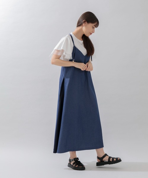 Paradise Picnic（パラダイスピクニック）の「スリット切替ワンピース（ワンピース・レディース・ベージュ/ネイビー・FREE）」の7枚目の写真