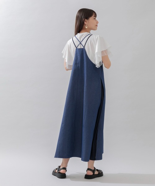 Paradise Picnic（パラダイスピクニック）の「スリット切替ワンピース（ワンピース・レディース・ベージュ/ネイビー・FREE）」の11枚目の写真