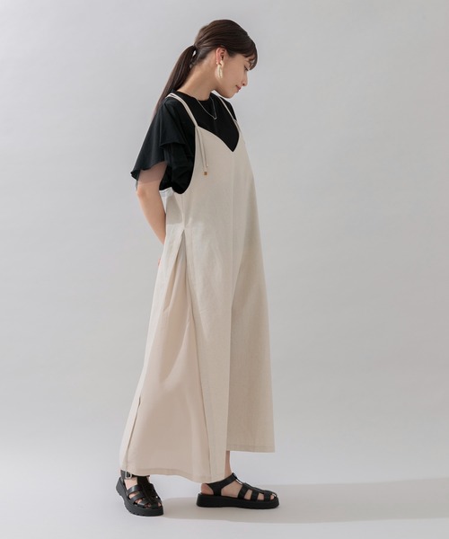 Paradise Picnic（パラダイスピクニック）の「スリット切替ワンピース（ワンピース・レディース・ベージュ/ネイビー・FREE）」の14枚目の写真