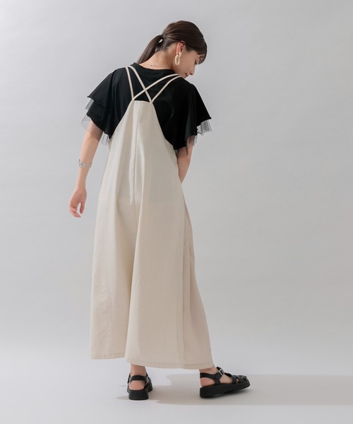 Paradise Picnic（パラダイスピクニック）の「スリット切替ワンピース（ワンピース・レディース・ベージュ/ネイビー・FREE）」の9枚目の写真