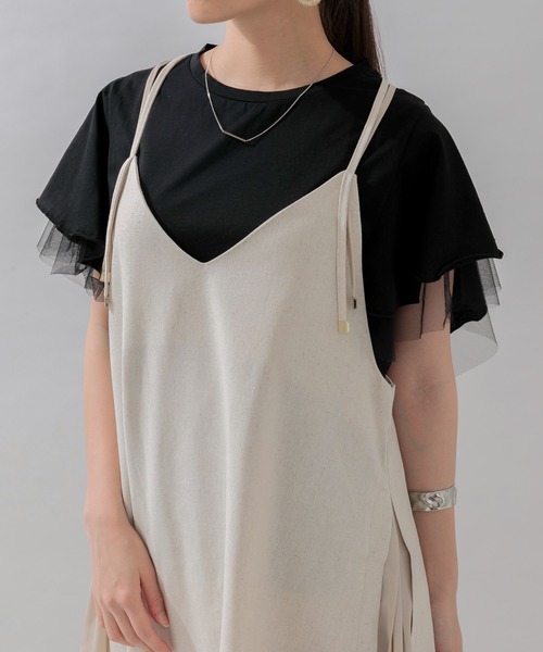 Paradise Picnic（パラダイスピクニック）の「スリット切替ワンピース（ワンピース・レディース・ベージュ/ネイビー・FREE）」の13枚目の写真