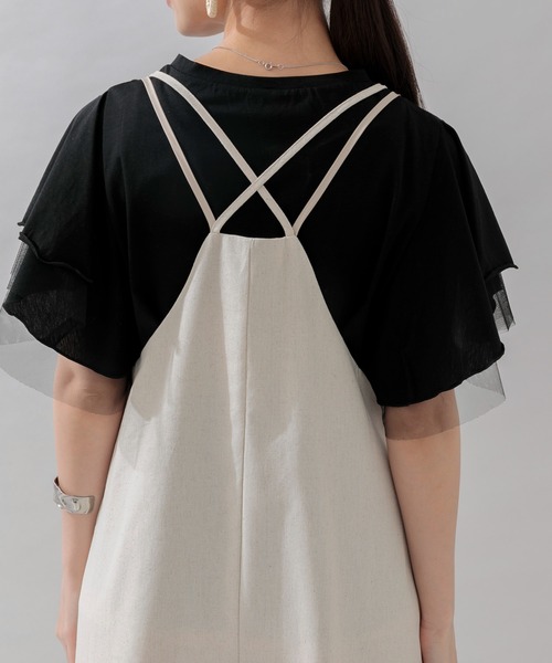 Paradise Picnic（パラダイスピクニック）の「スリット切替ワンピース（ワンピース・レディース・ベージュ/ネイビー・FREE）」の6枚目の写真