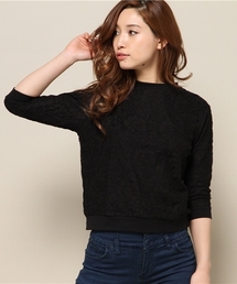 VENCEEXCHANGE | レーススウェット七分袖プルオーバー    (スウェット)