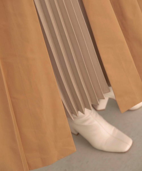 Eimee Law（エイミーロウ）の「タックプリーツデザインスカート（スカート・レディース・カーキ/オレンジ系/ブラック・38）」の19枚目の写真