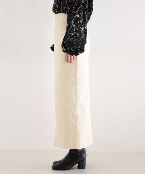 mysty woman（ミスティウーマン）の「ストレッチナロースカート 123187（スカート・レディース・イエロー/アイボリー/チャコール・FREE）」の11枚目の写真