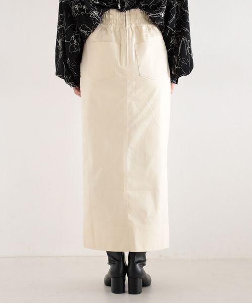 mysty woman（ミスティウーマン）の「ストレッチナロースカート 123187（スカート・レディース・イエロー/アイボリー/チャコール・FREE）」の12枚目の写真