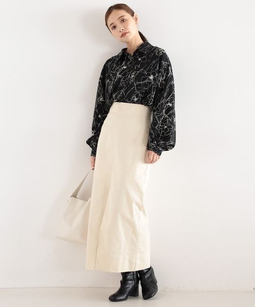 mysty woman（ミスティウーマン）の「ストレッチナロースカート 123187（スカート・レディース・イエロー/アイボリー/チャコール・FREE）」の6枚目の写真