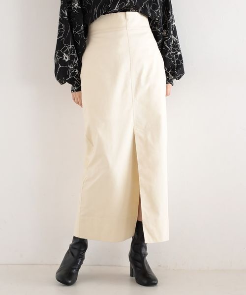mysty woman（ミスティウーマン）の「ストレッチナロースカート 123187（スカート・レディース・イエロー/アイボリー/チャコール・FREE）」の15枚目の写真