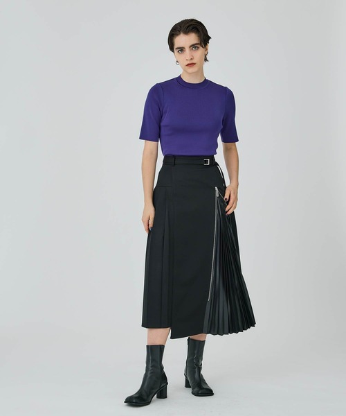 セール】オプティカルジッププリーツスカート（スカート）｜UNITED  