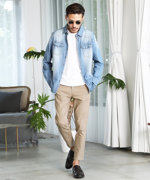 jiggys shop（ジギーズショップ）の「ストレッチツイル スリムテーパード チノパンツ（チノパンツ・メンズ・ホワイト/ブラック/ベージュ/ネイビー/グレー系その他・SMALL/MEDIUM/LARGE/X-LARGE）」の17枚目の写真