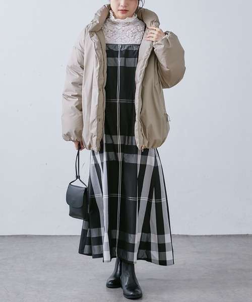 PUAL CE CIN(ピュアルセシン)の「【Du noir】WEB限定カラーあり/ダブルストラップ ビッグチェックキャミワンピース(ワンピース・レディース・ブラック系/ベージュ系/ネイビー×ホワイト/イエロー×グリーン・FREE)」の19枚目の写真