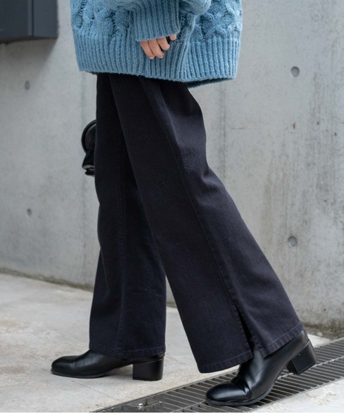 WEGO（ウィゴー）の「WEGO/フロントポケットカラーフレアパンツ（デニムパンツ・レディース・サックスブルー/ブラック/ブラウン・FREE）」の2枚目の写真