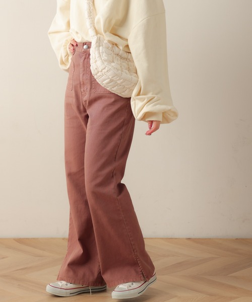 WEGO（ウィゴー）の「WEGO/フロントポケットカラーフレアパンツ（デニムパンツ・レディース・サックスブルー/ブラック/ブラウン・FREE）」の10枚目の写真