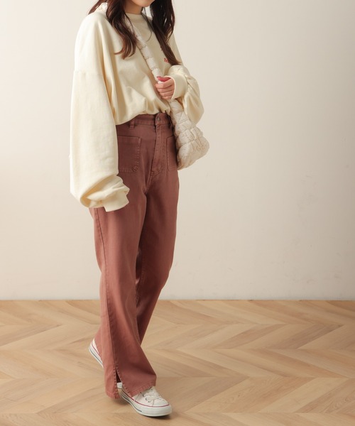 WEGO（ウィゴー）の「WEGO/フロントポケットカラーフレアパンツ（デニムパンツ・レディース・サックスブルー/ブラック/ブラウン・FREE）」の8枚目の写真