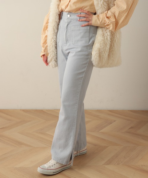 WEGO（ウィゴー）の「WEGO/フロントポケットカラーフレアパンツ（デニムパンツ・レディース・サックスブルー/ブラック/ブラウン・FREE）」の18枚目の写真