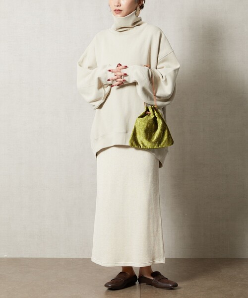 FREAK'S STORE（フリークスストア）の「【WEB限定】ヘビーウェイトタートルネックスウェット（スウェット・レディース・ライトグレー/ブラック/グレー/ピンク/グリーン/ラベンダー/ナチュラル・ﾌﾘ-）」の11枚目の写真