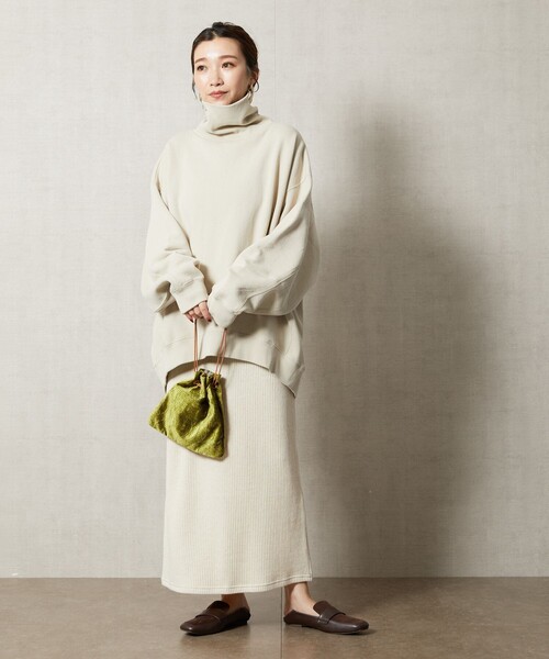 FREAK'S STORE（フリークスストア）の「【WEB限定】ヘビーウェイトタートルネックスウェット（スウェット・レディース・ライトグレー/ブラック/グレー/ピンク/グリーン/ラベンダー/ナチュラル・ﾌﾘ-）」の12枚目の写真