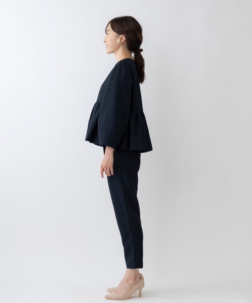【SONO NAVY】ボタブランド:Sono，ソーノリースリーブフレアジャケット Sono ジャケット ノーカラージャケット 「SONO/ソーノ」「SONO