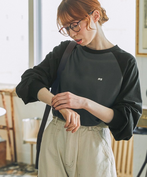 【廃盤 デッドストック】Ruler 極厚刺繍 ラグランスリーブ Tシャツ 2XL MONO-MART LADY'S（モノマートレディース）の「ナンバリング刺繍