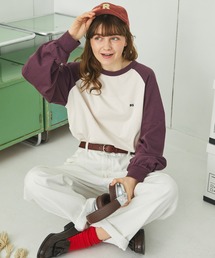 MONO-MART LADY'S | ナンバリング刺繍ビッグラグランスリーブロングTシャツ(Tシャツ/カットソー)