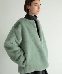 CEDNIE | エコファーノーカラーショートコート(その他アウター)