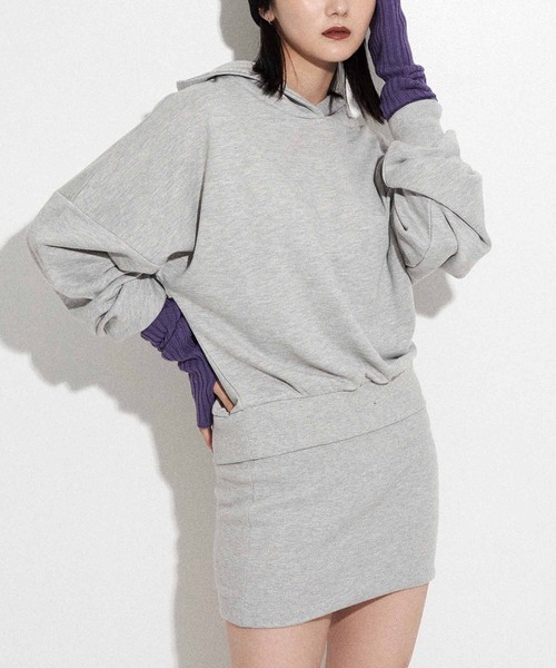 ANAP（アナップ）の「スウェットフーディーワンピース（ワンピース・レディース・ブラック/グレー/ベージュ・FREE）」の4枚目の写真