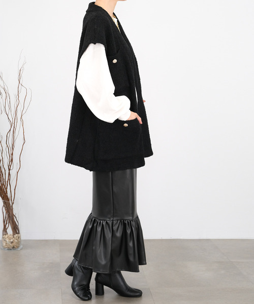 ＡＮＤＪ（アンドジェイ）の「【2022/AW】【ANDJ MADE】オーバーサイズループヤーンニットベスト（ベスト・レディース・ブラック/オフホワイト・M）」の19枚目の写真