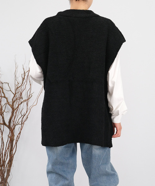 ＡＮＤＪ（アンドジェイ）の「【2022/AW】【ANDJ MADE】オーバーサイズループヤーンニットベスト（ベスト・レディース・ブラック/オフホワイト・M）」の17枚目の写真