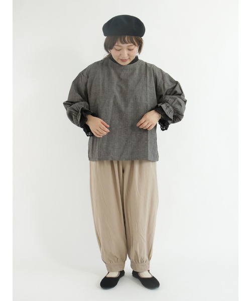 Samansa Mos2(サマンサ モスモス)の「綿起毛ツイル裾レースパンツ(その他パンツ・レディース・ブラック/グリーン/ベージュ・フリ-)」の6枚目の写真