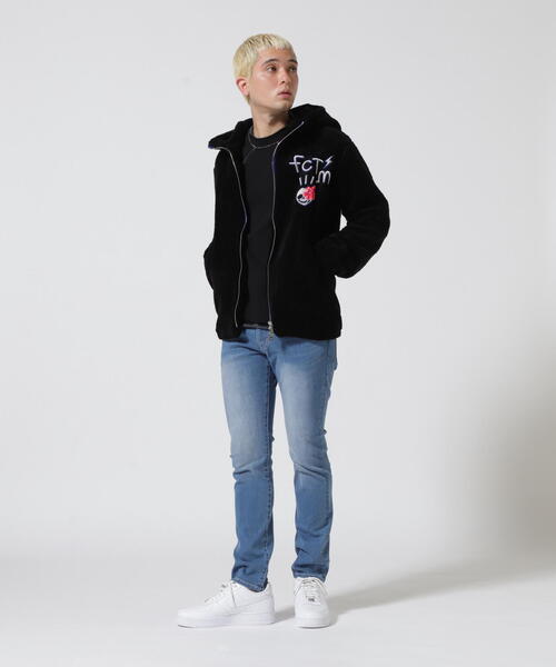 FranCisT_MOR.K.S.(フランシストモークス)の「FranCisT_MOR.K.S. /フランシストモークス/MC2981 STRETCH ECOFUR 3D HibiSkull EMB. HOODIE JKT(ブルゾン・メンズ・ブラック/カーキ・3/2)」の22枚目の写真