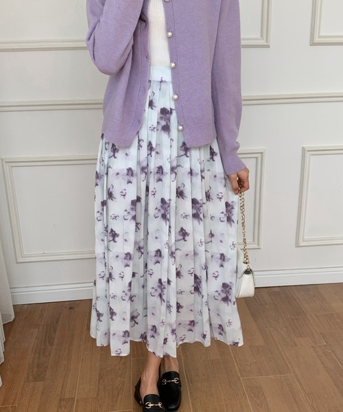 ECLIN（エクラン）の「花柄プリーツロングスカート（スカート）」 - WEAR