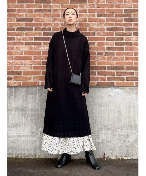 HONEYSUCKLE ROSE(ハニーサックルローズ)の「【HONEYSUCKLE ROSE】ハイネックニットワンピース(ワンピース・レディース・ブラック/オフホワイト/ベージュ・M/L)」の22枚目の写真