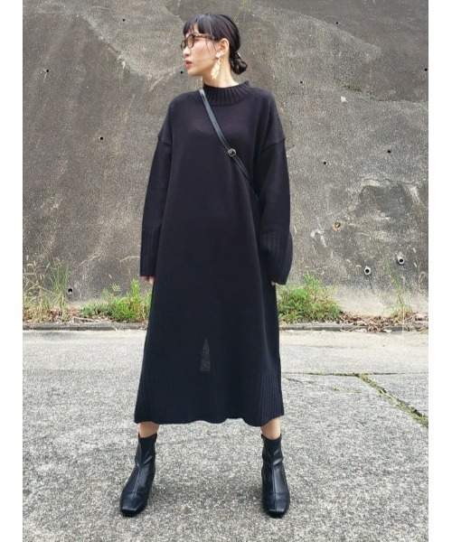 HONEYSUCKLE ROSE(ハニーサックルローズ)の「【HONEYSUCKLE ROSE】ハイネックニットワンピース(ワンピース・レディース・ブラック/オフホワイト/ベージュ・M/L)」の20枚目の写真