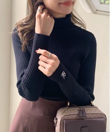 OLIVE des OLIVE | タートルネック刺繍リブニット(ニット/セーター)