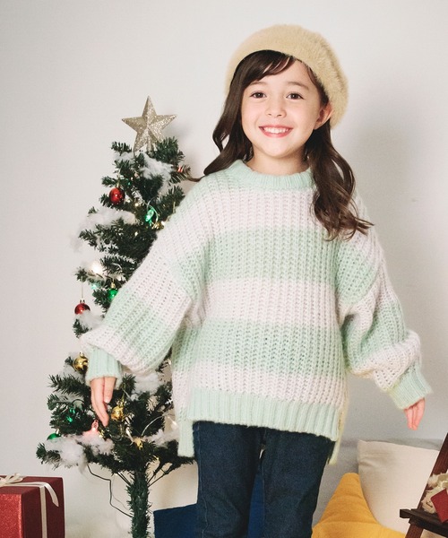 BREEZE（ブリーズ）の「カラフルシャギーニット（ニット/セーター・キッズ・レインボー/ミント・100/90/120/140）」の13枚目の写真