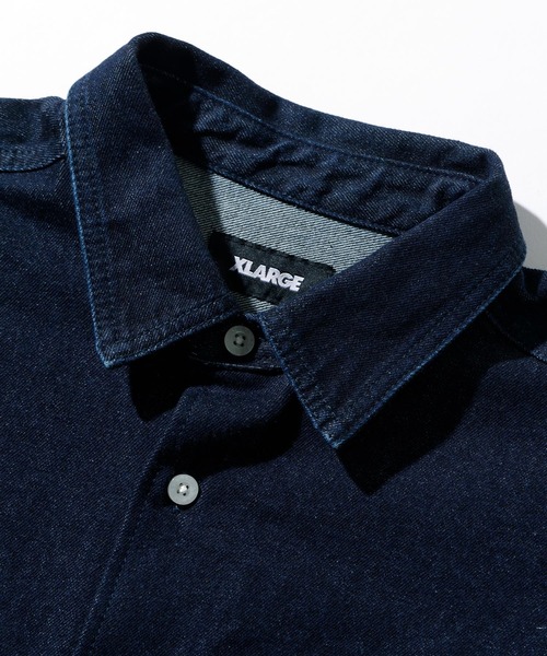 XLARGE(エクストララージ)の「L/S DENIM SHIRT(シャツ/ブラウス・メンズ・インディゴブルー/ブラック・S/M/L/XL)」の4枚目の写真