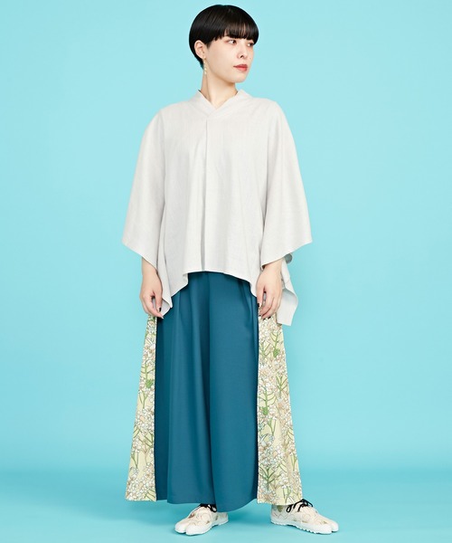 カヤ（カヤ）の「【カヤ】-SHIKI-四季 春風八掛ワイドパンツ（その他パンツ・レディース・ブラック/ブルー/グリーン/ライトグレー/ネイビー/バイオレット/その他・FREE）」の16枚目の写真