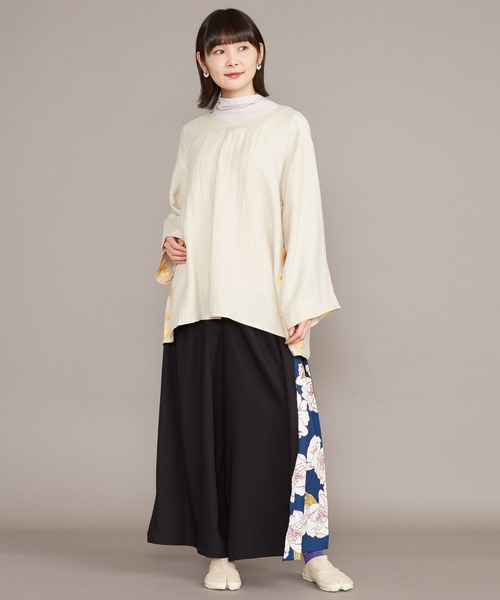 カヤ（カヤ）の「【カヤ】-SHIKI-四季 春風八掛ワイドパンツ（その他パンツ・レディース・ブラック/ブルー/グリーン/ライトグレー/ネイビー/バイオレット/その他・FREE）」の22枚目の写真