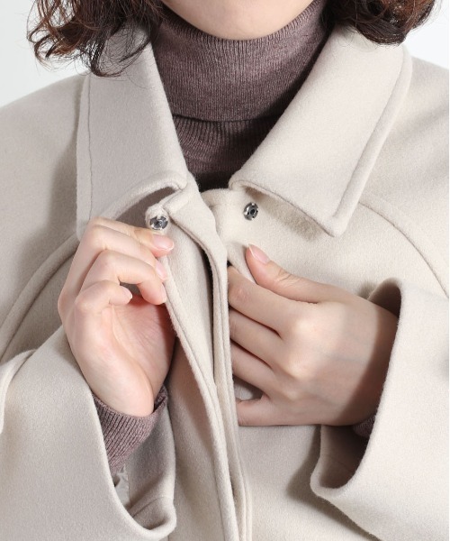 cepo（セポ）の「カットメルトンショートジャケット　＜追加生産分＞（ステンカラーコート・レディース・オフホワイト/グレー・M）」の14枚目の写真
